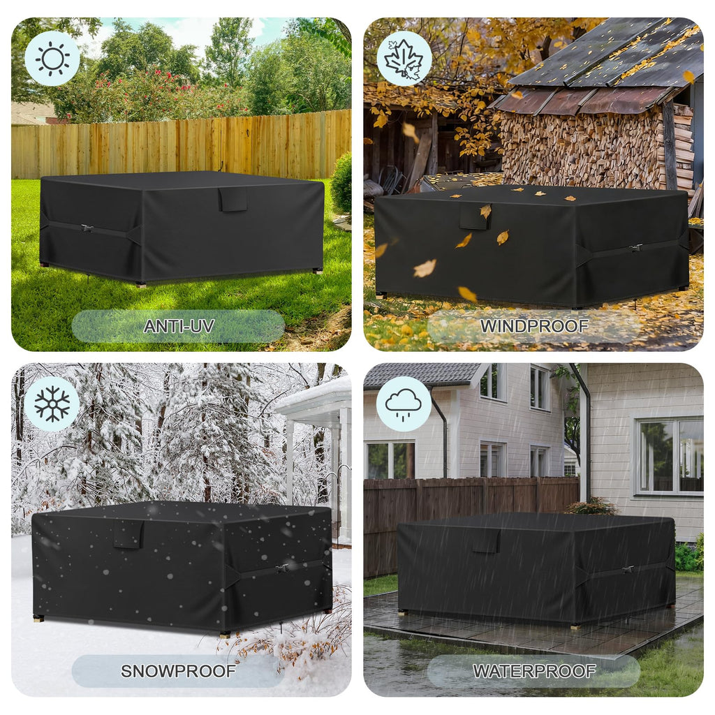 Patio Furniture Set Cover, 111"L X 74"W X 28"H, 600D Outdoor Furniture Covers Waterproof, Rectangular Heavy Duty