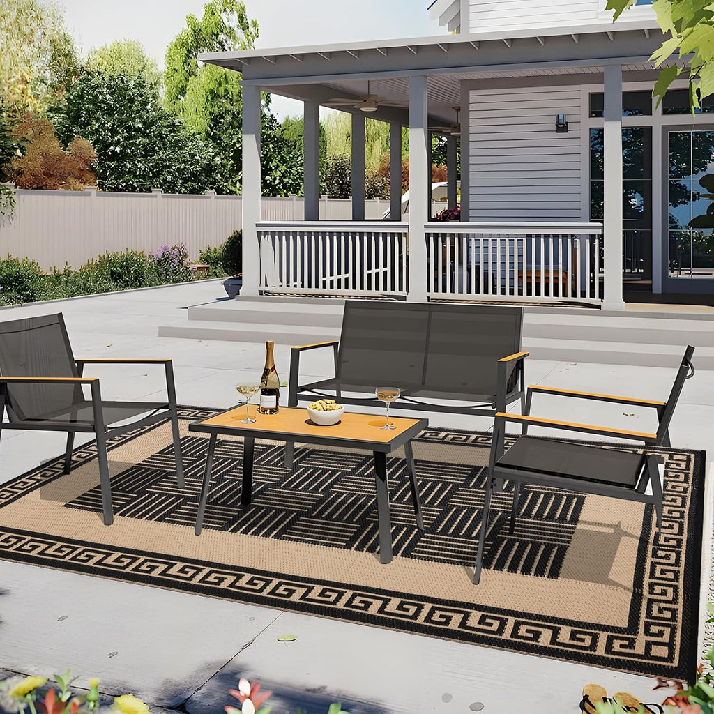 Outdoor Rug Waterproof, Reversible Outdoor Plastic Straw Rug