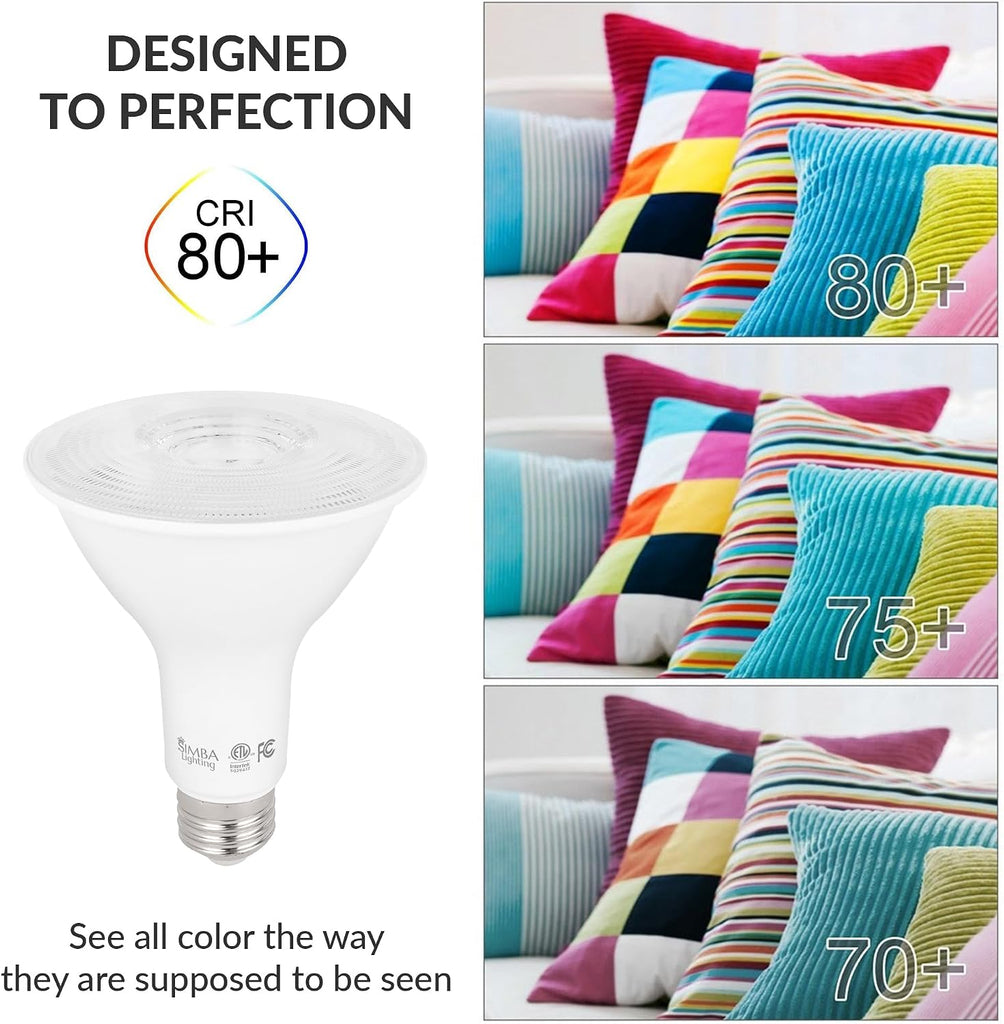 LED PAR30 Long Neck 12W 120V ETL Listed E26, 3000K, 6 Pack