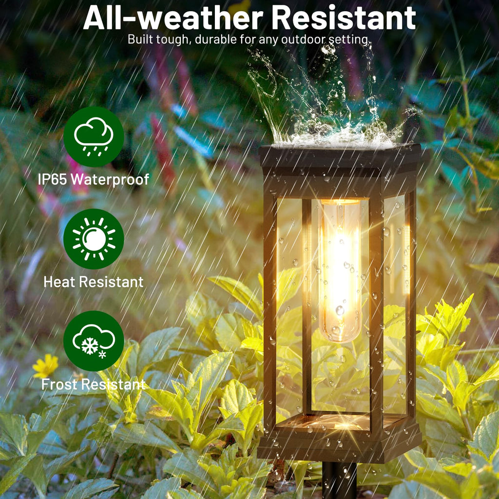 Solar Pathway Lights Outdoor, Landscape Lights Warm White