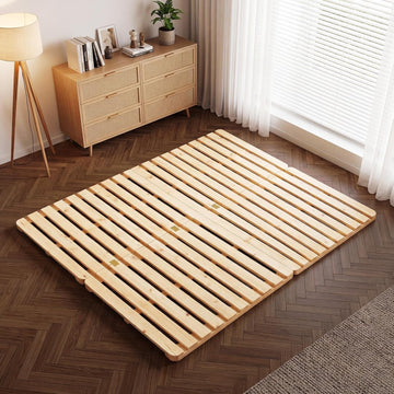 Floor Bed Frame, Foldable Japanese Tatami Bed Frame for Futon Mattress