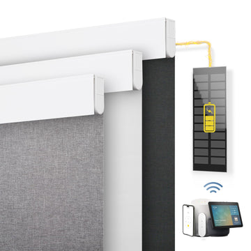 Motorized Blinds with Remote Control, Custom Blackout Smart Blinds [with Cover], Electric Blinds with Complimentary