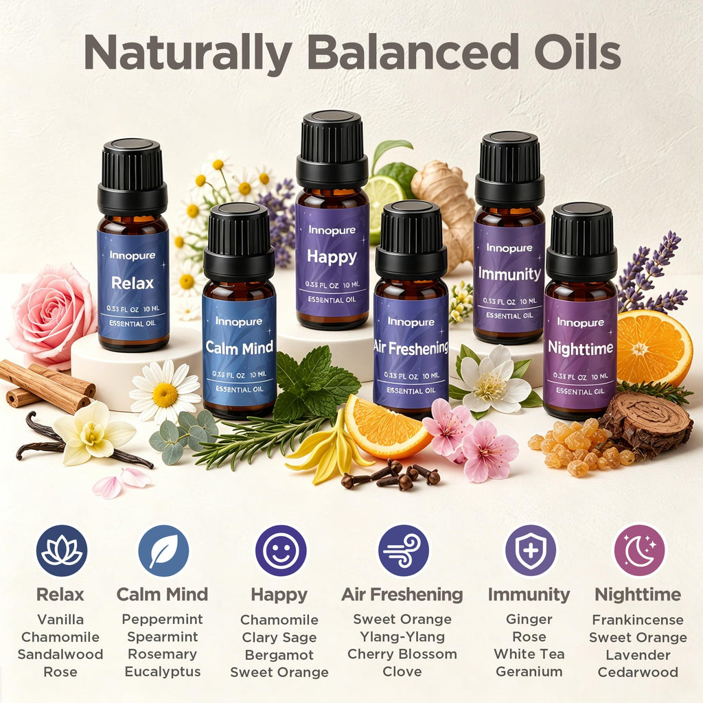 150ml Ceramic Diffuser & 6 Essential Oils Scent Gift Set