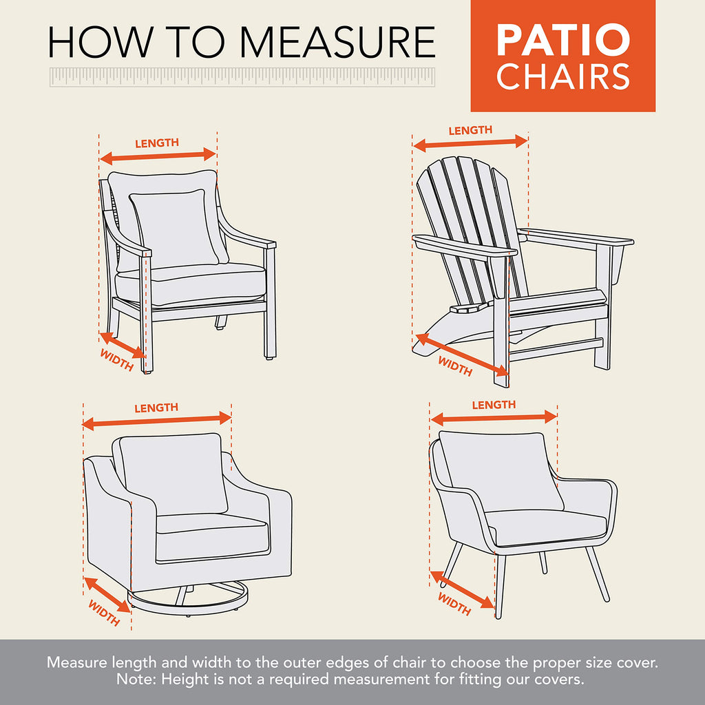 Chalet Patio Adirondack Chair Cover, 31.5" L x 33.5" W x 36" H, Beige