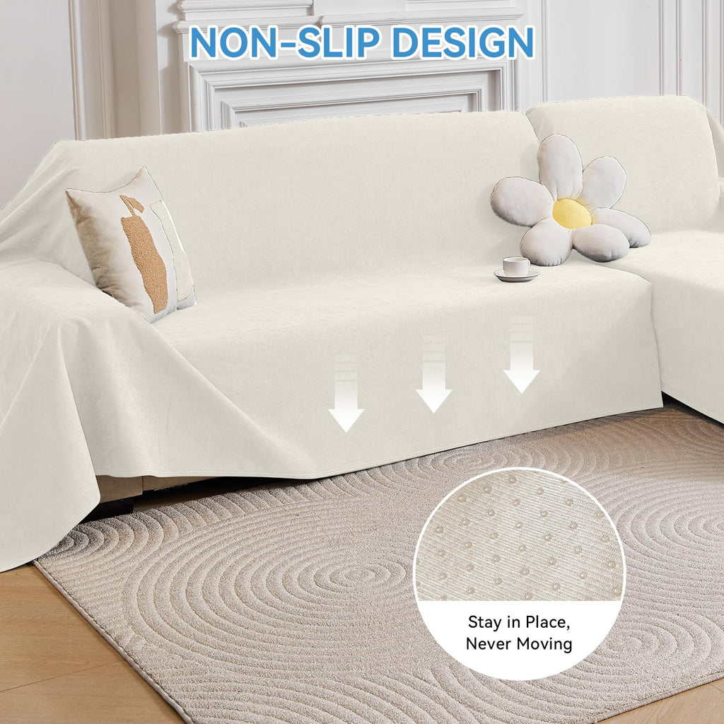 100% Waterproof Sectional Couch Covers, 2 Pieces L Shaped Sofa Cover, XX-L