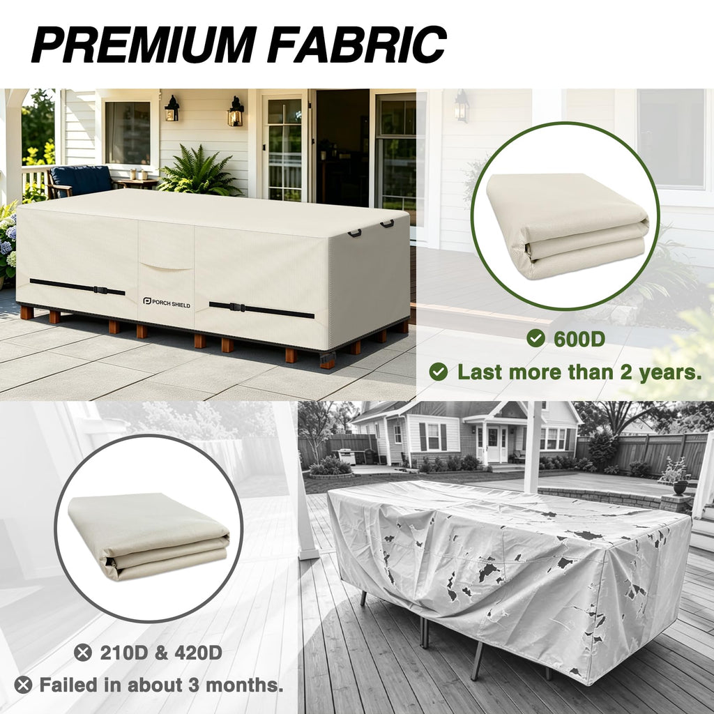 Waterproof Rectangular Patio Table Cover 108 x 70 inch, Beige