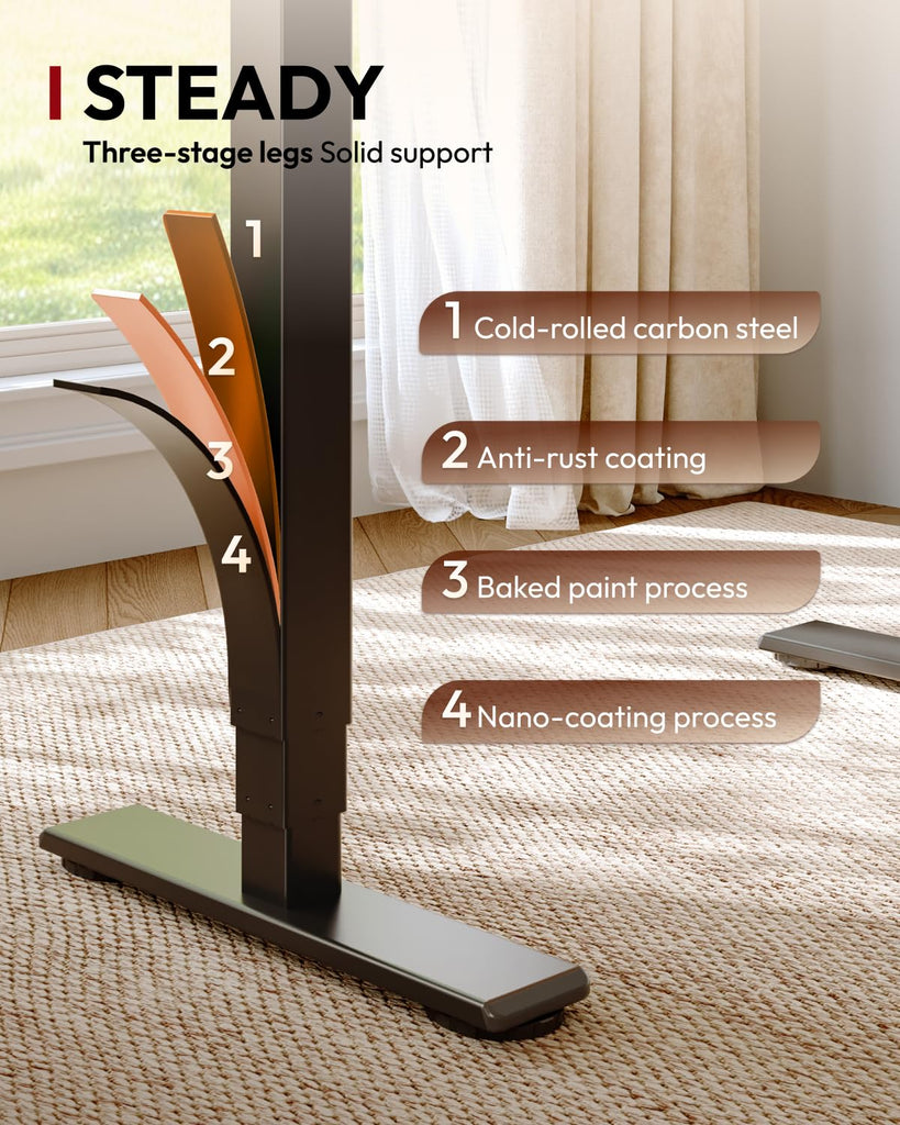 Dual Motor Standing Desk 220lbs Height Adjustable Desk