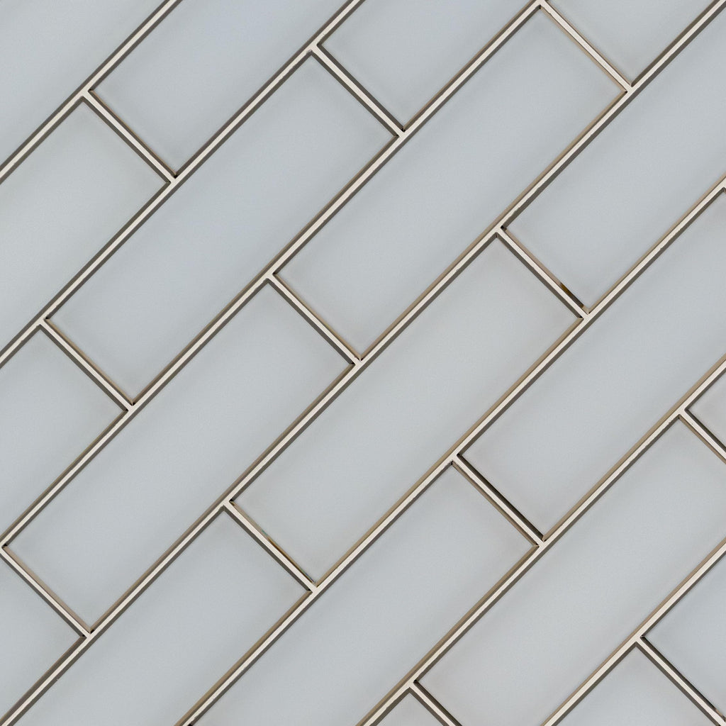 Beveled Glass Subway Tile | Ice Bevel | 4" x 12"