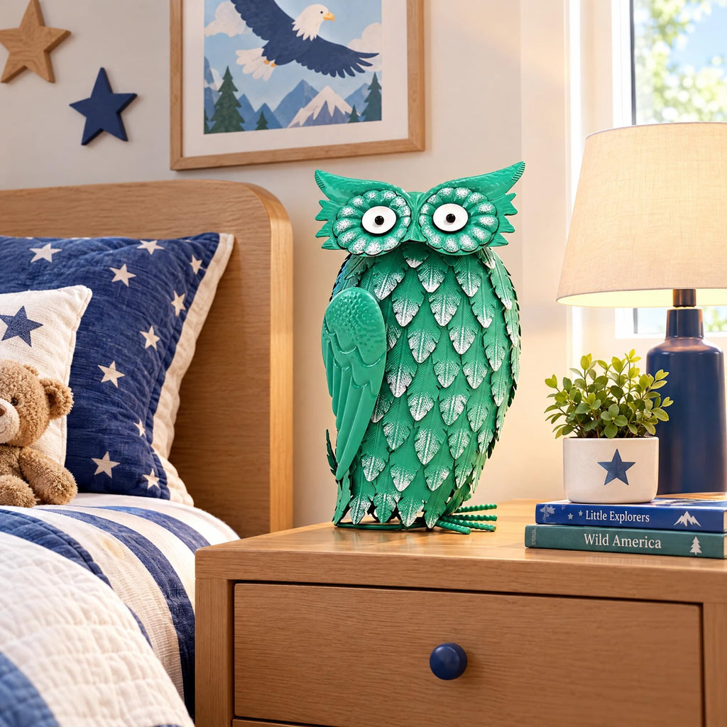 Large Owl Statue, Bird Figurine Gift for Halloween Christmas