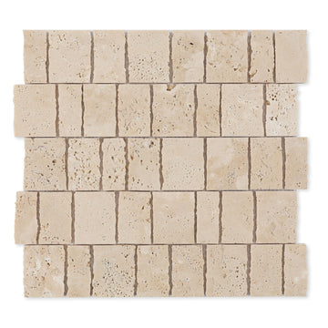 2×3 Inch Piano Travertine Marble Mosaic Tile for Wall Floor, 5 Sheets