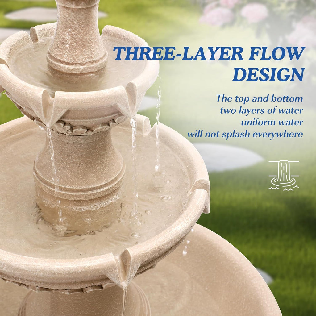 Italian Solar Water Fountains Outdoor Garden Decor