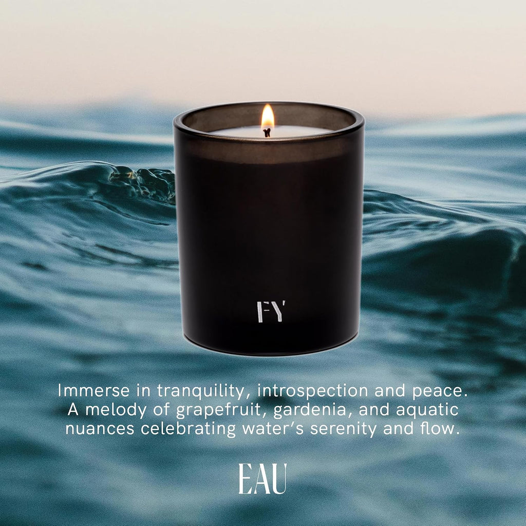 EAU/Water Candle - Bergamot, Orange Blossom & Aquatic Notes | Wheel Thrown Reusable Ceramic Vessel | Hand-Poured - Set of 12