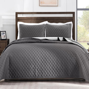 Ultrasonic Reversible Full Queen Quilt Bedding Set with Pillow Shams, Lightweight Quilts Queen, Soft Bedspreads Bed