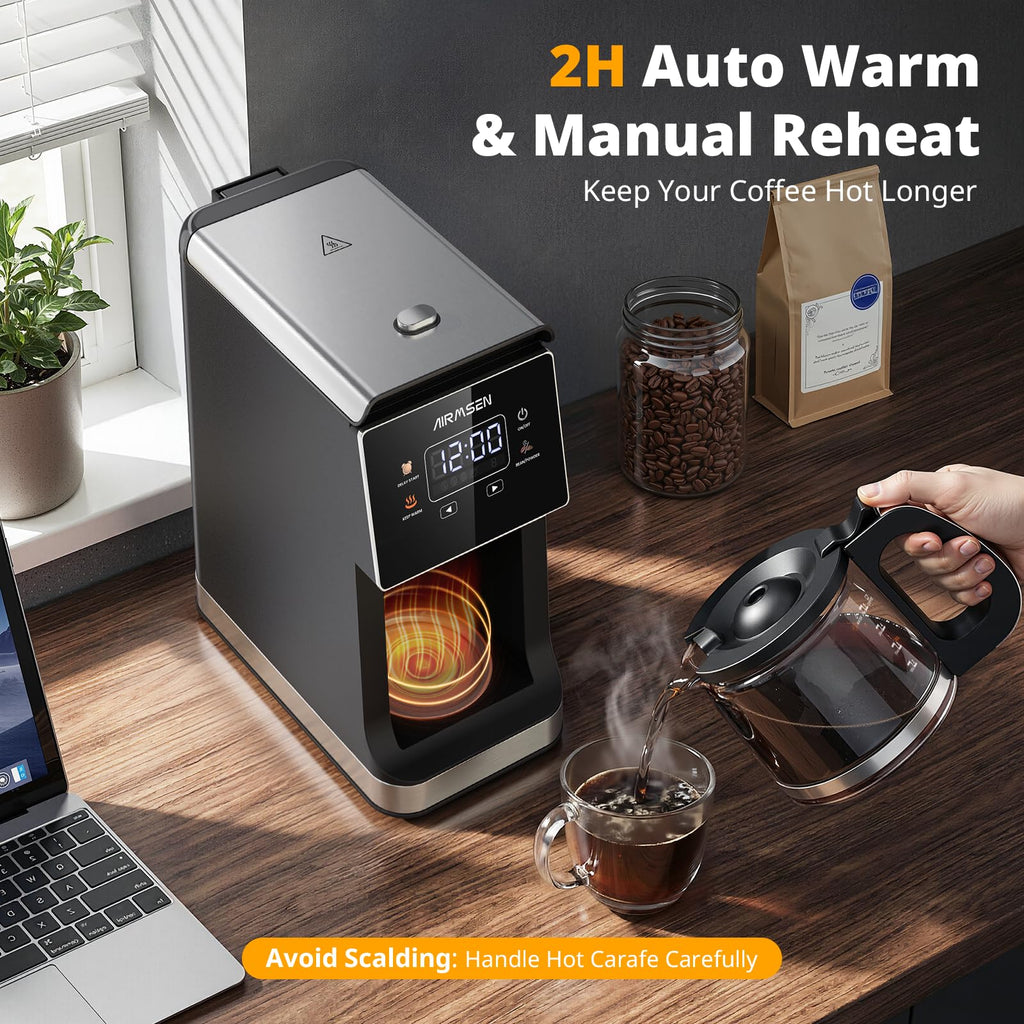 Coffee Maker with Grinder, 5-Cup Grind and Brew, Programmable
