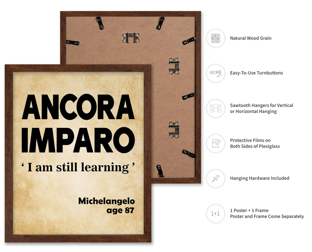 Master Michelangelo Poster - Ancora Amparo Print - I am Still Learning Art - Motivational Quote Art - Inspiring Gift