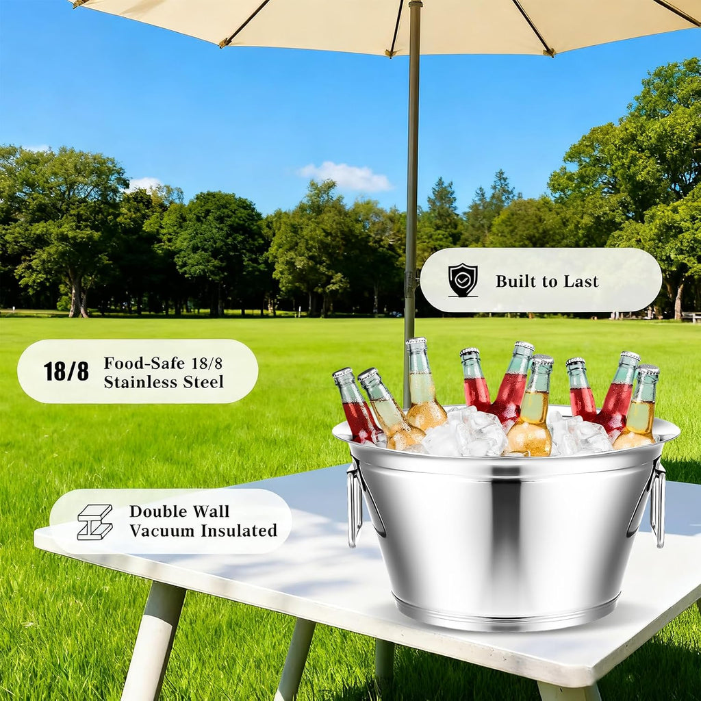 1 Pcs Stainless Steel Champagne Buckets Large Ice Bucket for Parties