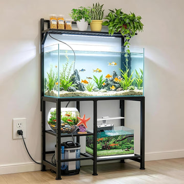 40 Gallon Fish Tank Stand - Aquarium Stand with Power Outlets, 37.7" x 19.2" x 58.66", Heavy-Duty Metal Tank Stand