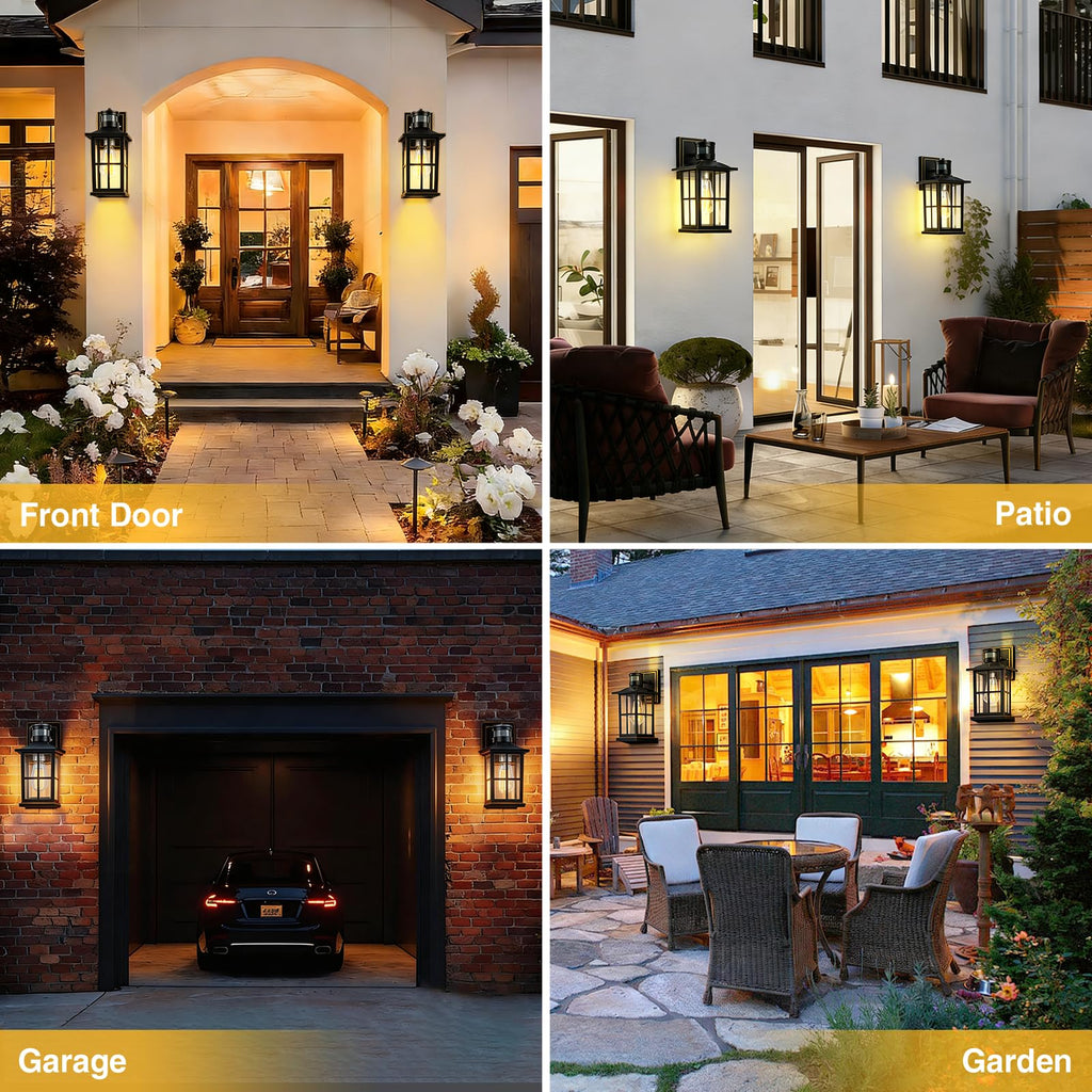 Outdoor Motion Sensor Light, Black Exterior Wall Lighting Fixtures, Dusk to Dawn Motion Sensor Outdoor Lights
