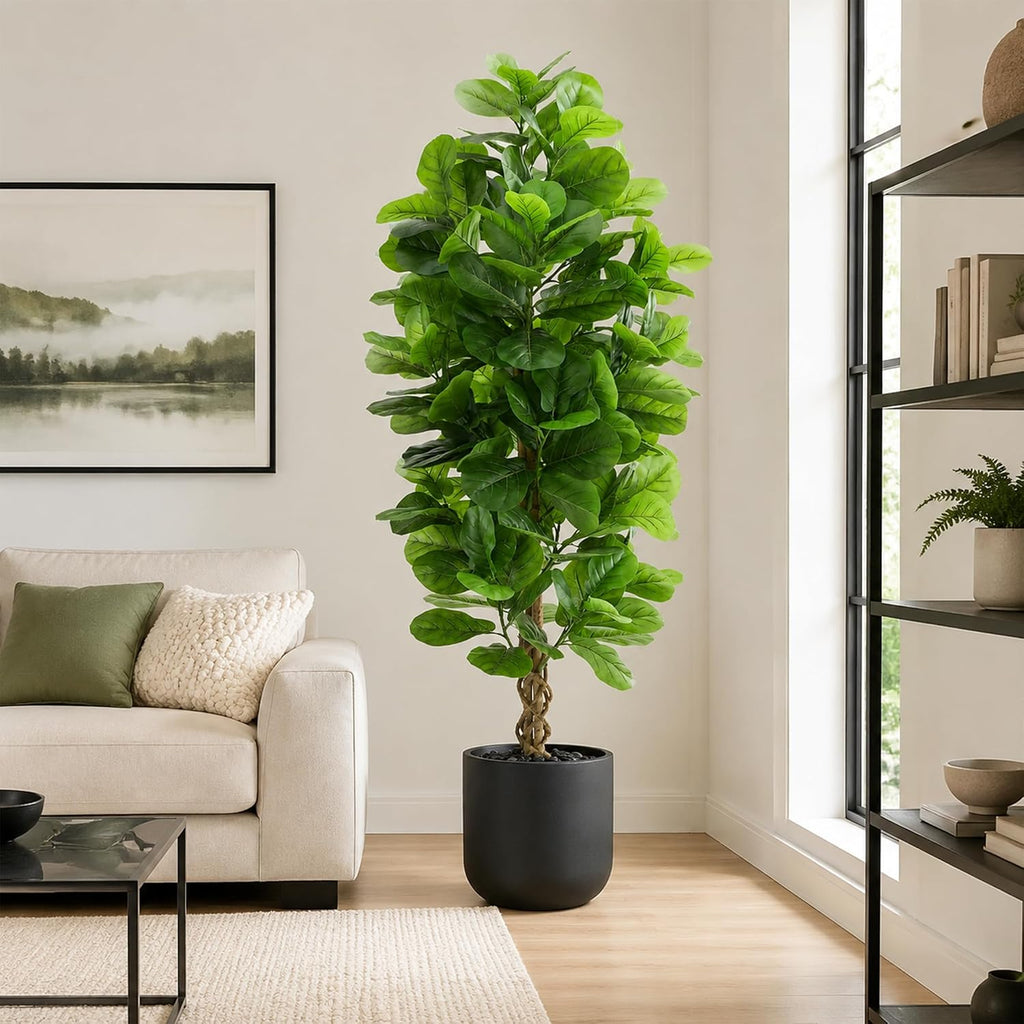 Artificial Fiddle Leaf Fig Tree 7FT, Large Faux Plants Indoor