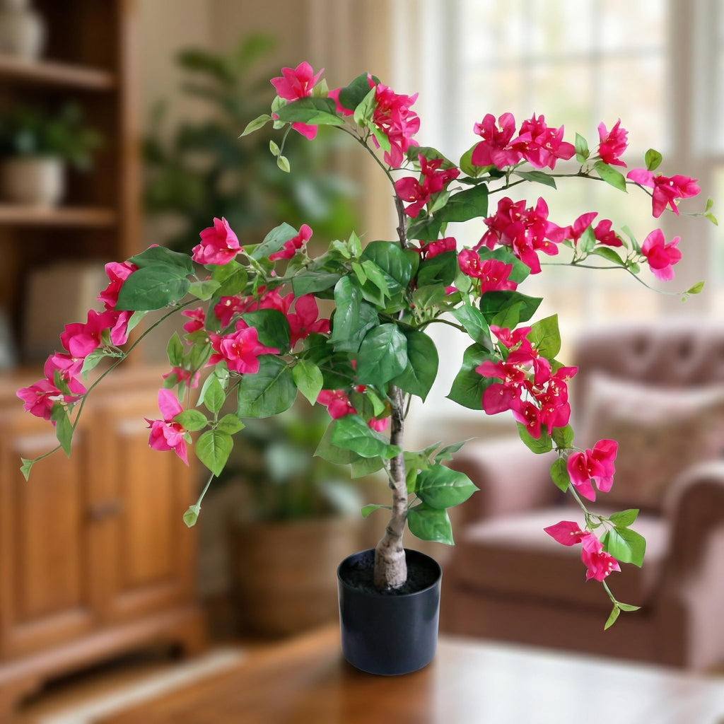 37-Inch Artificial Bougainvillea Tree, UV Resistant (Red, 37 Inch)