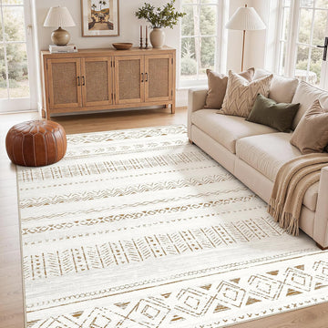 Boho 5x7 Area Rugs: Soft Moroccan Washable Rug