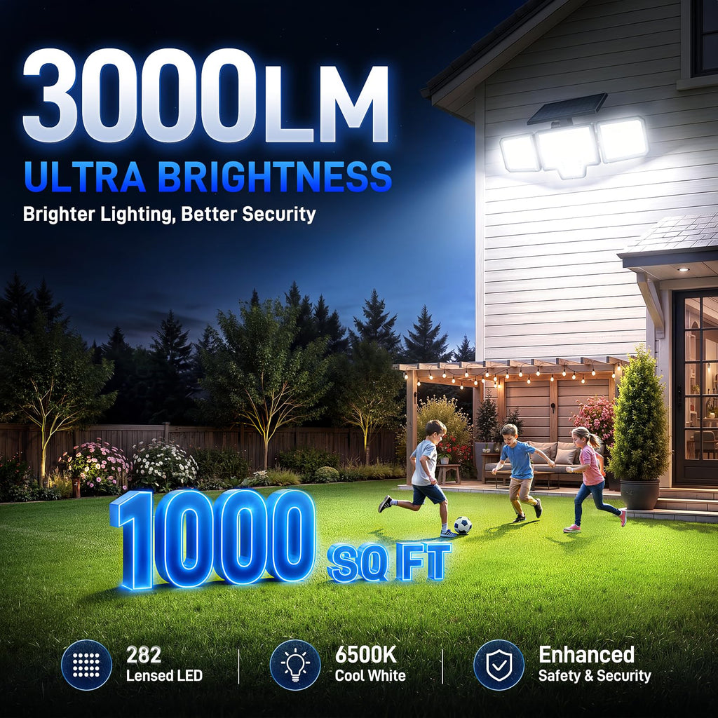 Solar Motion Sensor Lights Outdoor, 282 LEDs Security Lights, 2 Pack