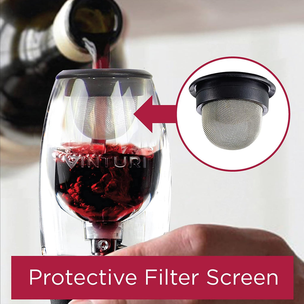 Wine Aerator Pourer and Decanter for Red Wines Patented Design Perfectly Aerates Wines By The Glass or Bottle