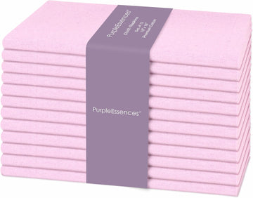 Set of 12 Cloth Dinner Napkins 100% Cotton 18x18 Inch - Soft Durable Washable - Ideal for Farmhouse Party Spring