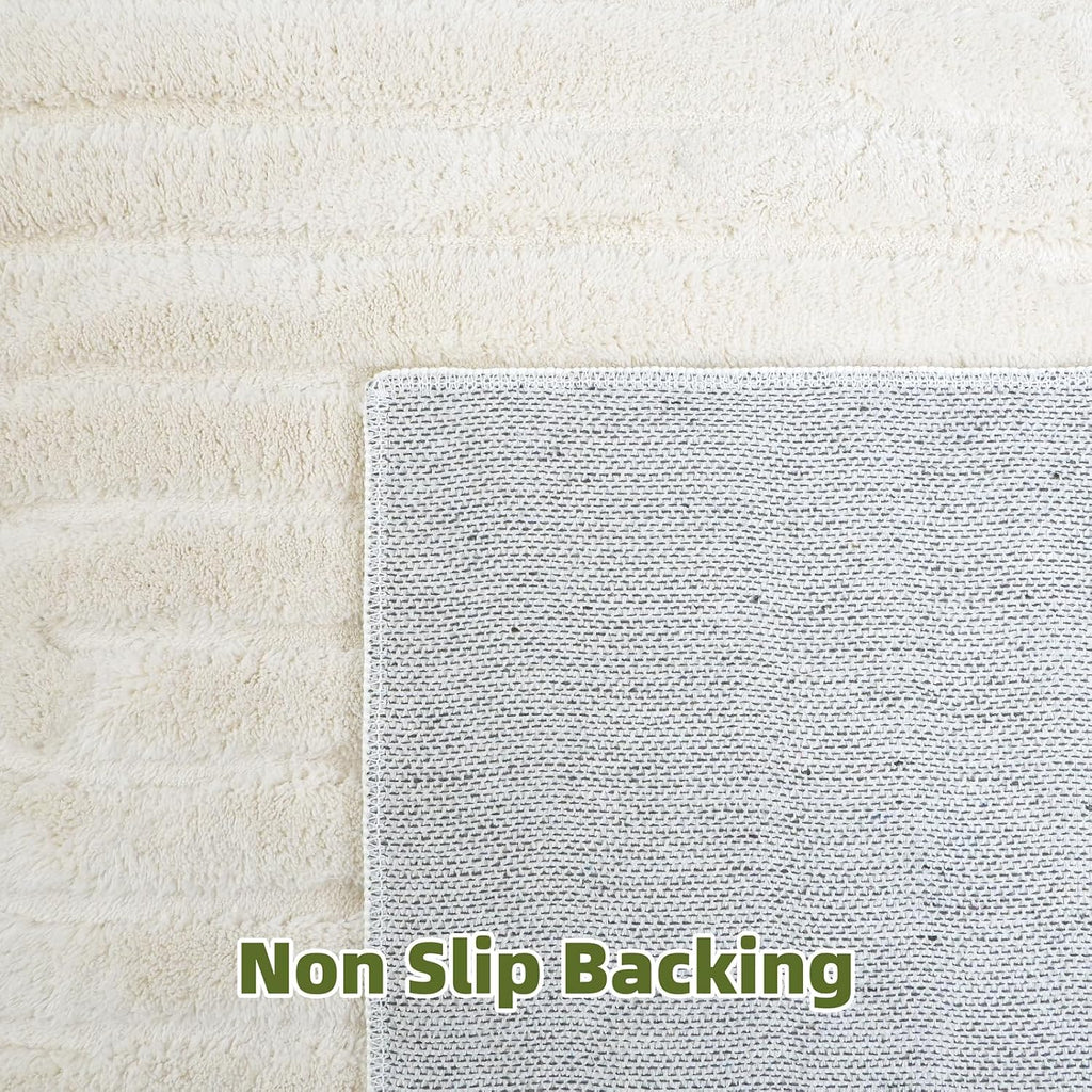 Beige Solid Area Rug, Washable Rugs Bedroom