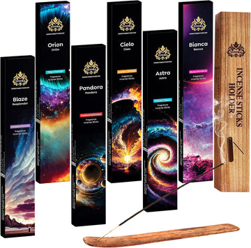 Aromatic Incense Sticks Gift Set - 120 Natural & Non-Toxic Incense Sticks | 6 Soothing Scents | Home, Meditation - Set of 120