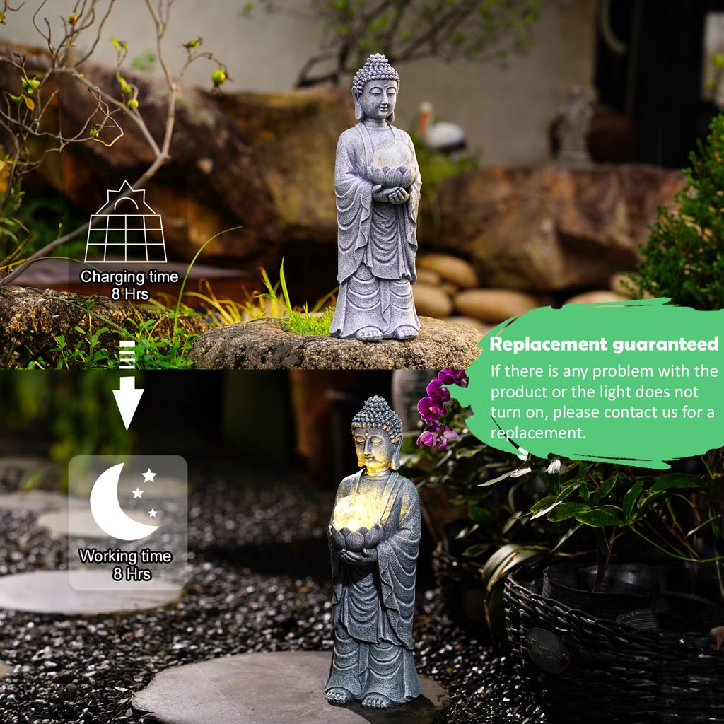Solar Buddha Statue Outdoor | Casa Home Living