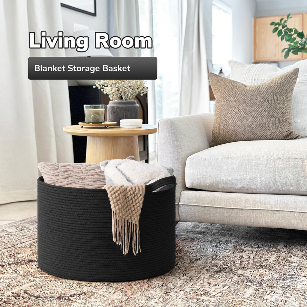Large Woven Dirty Clothes Basket, 65L