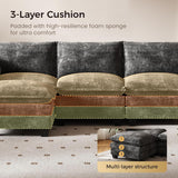 KKL 120" Modular Sectional Sofa for Living Room, U-Shaped 6 Seater Convertible L-Shaped Cloud Couch with Ottoman