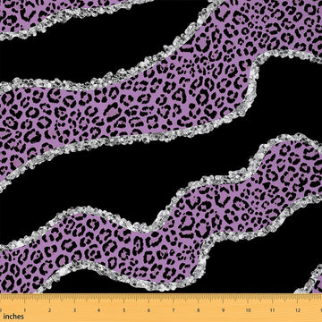 Purple Leopard Print Fabric by The Yard Safari Animal Upholstery Fabric for Sewing Crafting Cheetah Print Soft
