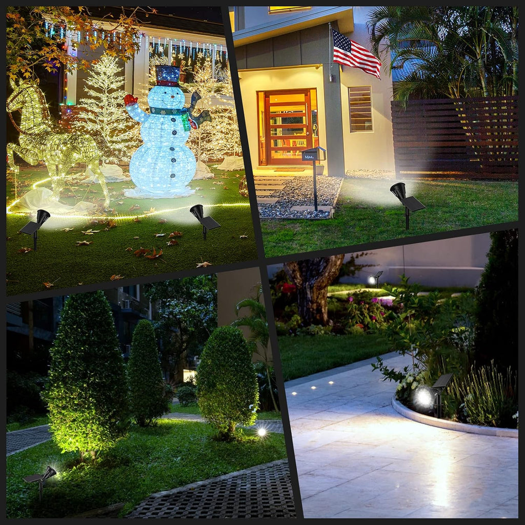 Spot Lights Outdoor, 21 LEDs Solar Outdoor Lights Auto On/Off with 3 Modes, IP67 Waterproof Yard Spotlight Landscape
