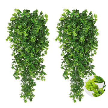 Fake Hanging Plants 2Pcs Outdoor Greenery Artificial Hanging Flower for Outdoors Hanging Basket Artificial Hanging