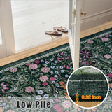10x14 Area Rugs for Living Room: Floral Washable Rug Vintage Large Soft Boho Non-Slip Carpet Stain R