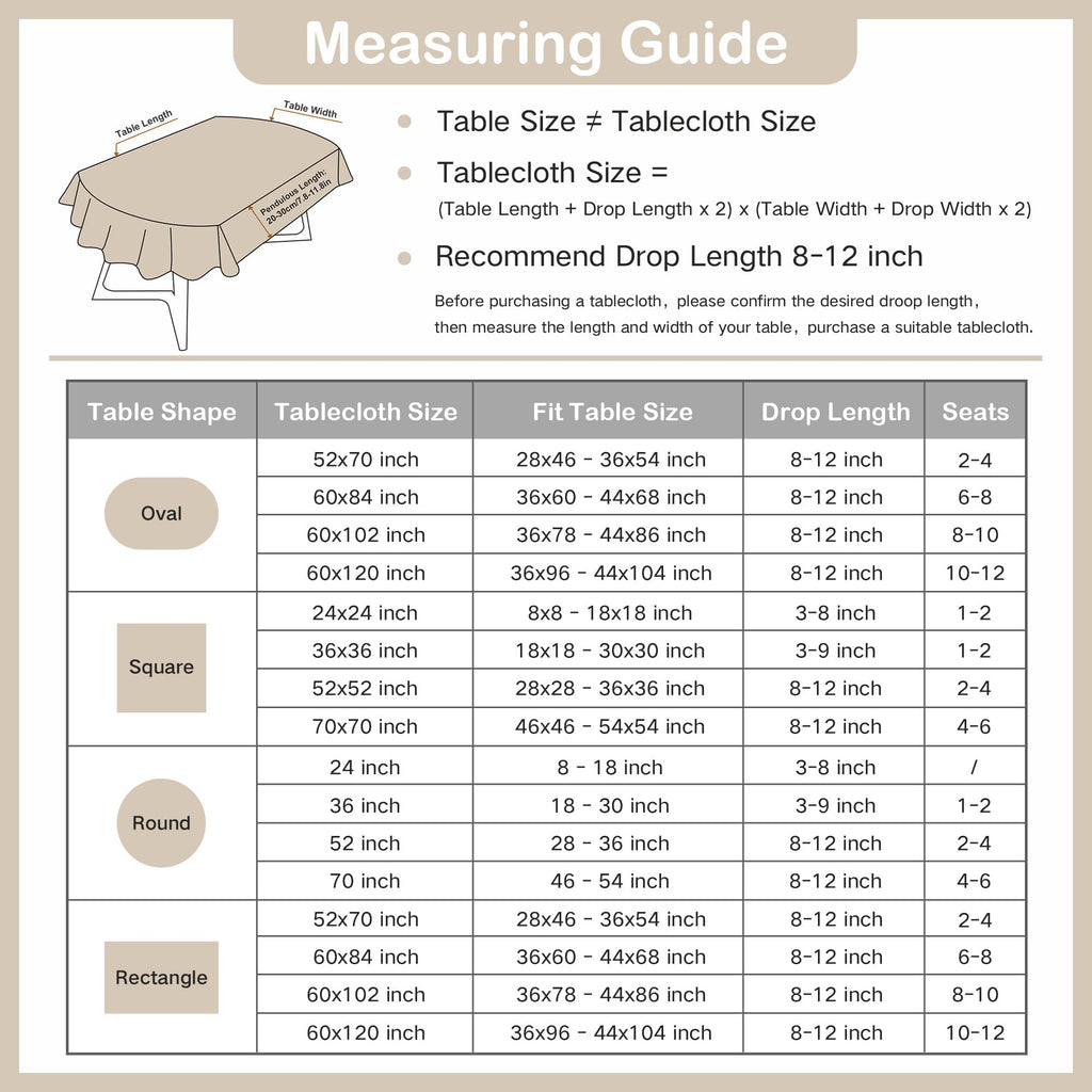 Faux Linen Oval Tablecloth Heavy Duty Wrinkle Resistant Fabric Table Cloths 60 x 84 Inch Flaxen Farmhouse Rustic