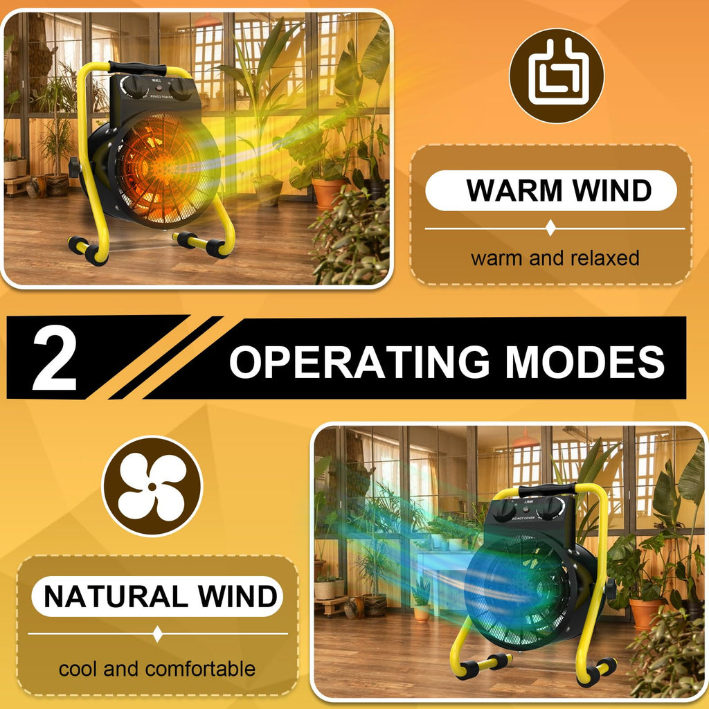 Greenhouse Heater with Digital Thermostat, 1500W Outdoor Heaters, Overheat Protection & 3S Fast Heating, Electric