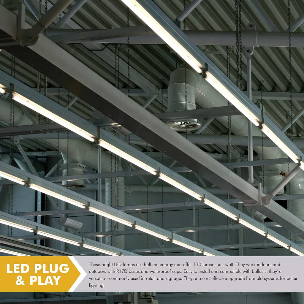 (2) 4 ft. T12/HO LED F48T12/CW/HO, Type A Plug & Play, 4100K Cool White, 2S