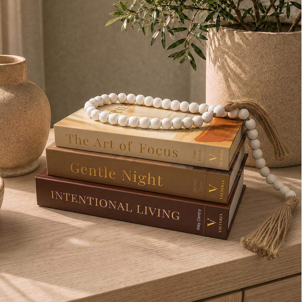 Decorative Books for Coffee Table - Set of 3 Faux/Fake Book Storage Boxes Decor, Neutral Minimalist Book Decor for