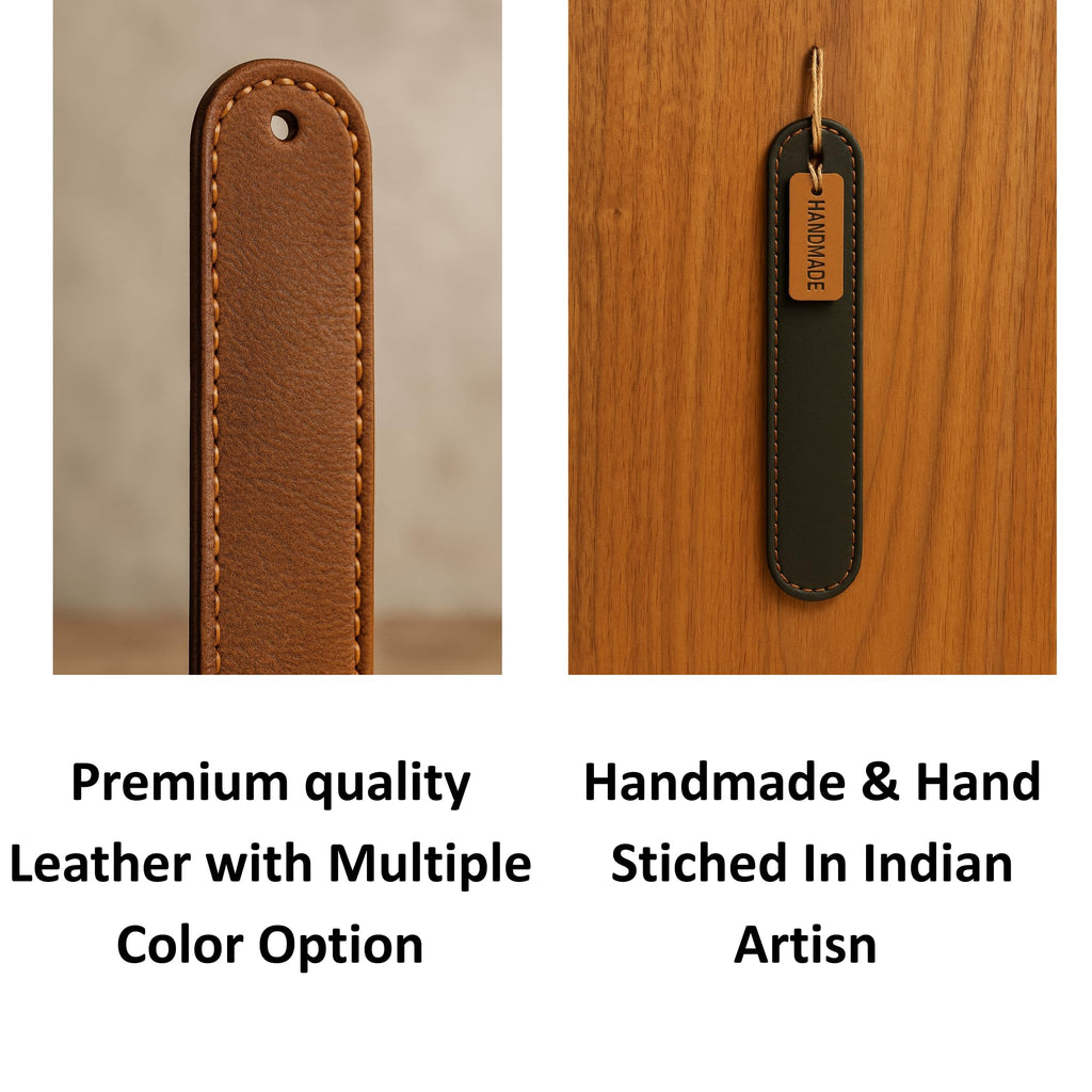 Drawer Handles Dresser Pulls Handmade from Thick Full Grain Leather Durable Versatile and Pre-Made Holes Stylish Home