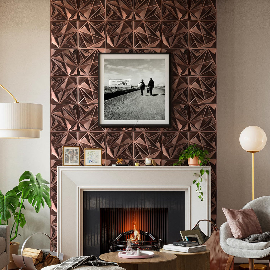 Diamond Wall Panels, Antique Copper, 12''x12'', 33 Pack