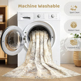 Area Rug Living Room Rugs: 5x7 Washable Large Abstract Modern Soft Stain Resistant Indoor Floor Non Slip Accent Carpet