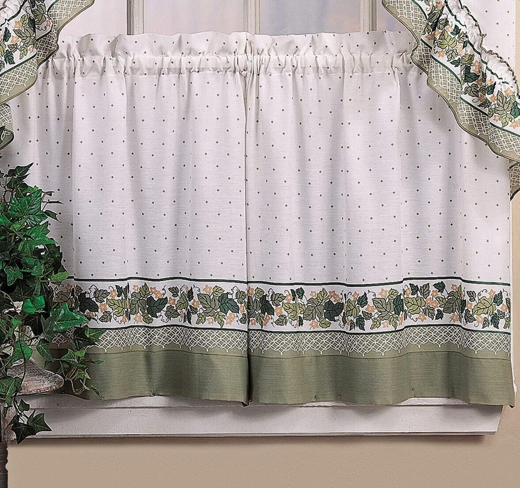 You Cottage Ivy Country Curtain Tier And Swag Set, Multi, 56-Inch X 36-Inch