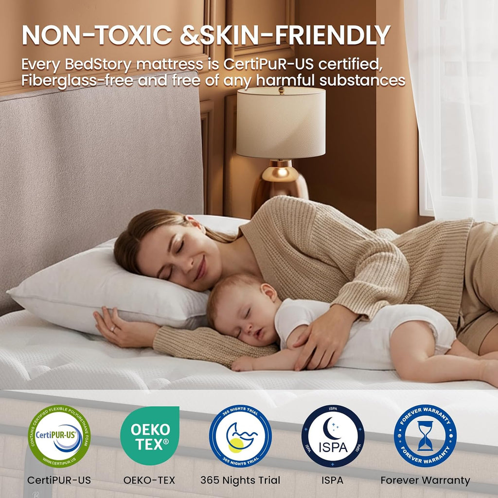 14 inch Firm Cal King Size Mattress - Pain-Relieving Hybrid Mattress for Extra Lumbar & Hip Support - Bed in a Box
