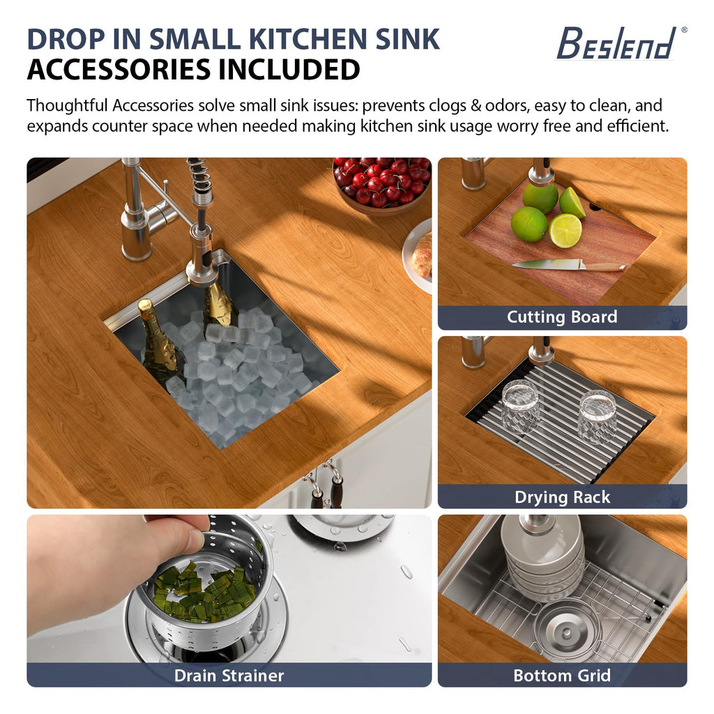12 Inch Stainless Steel Undermount Bar Sink with Cover