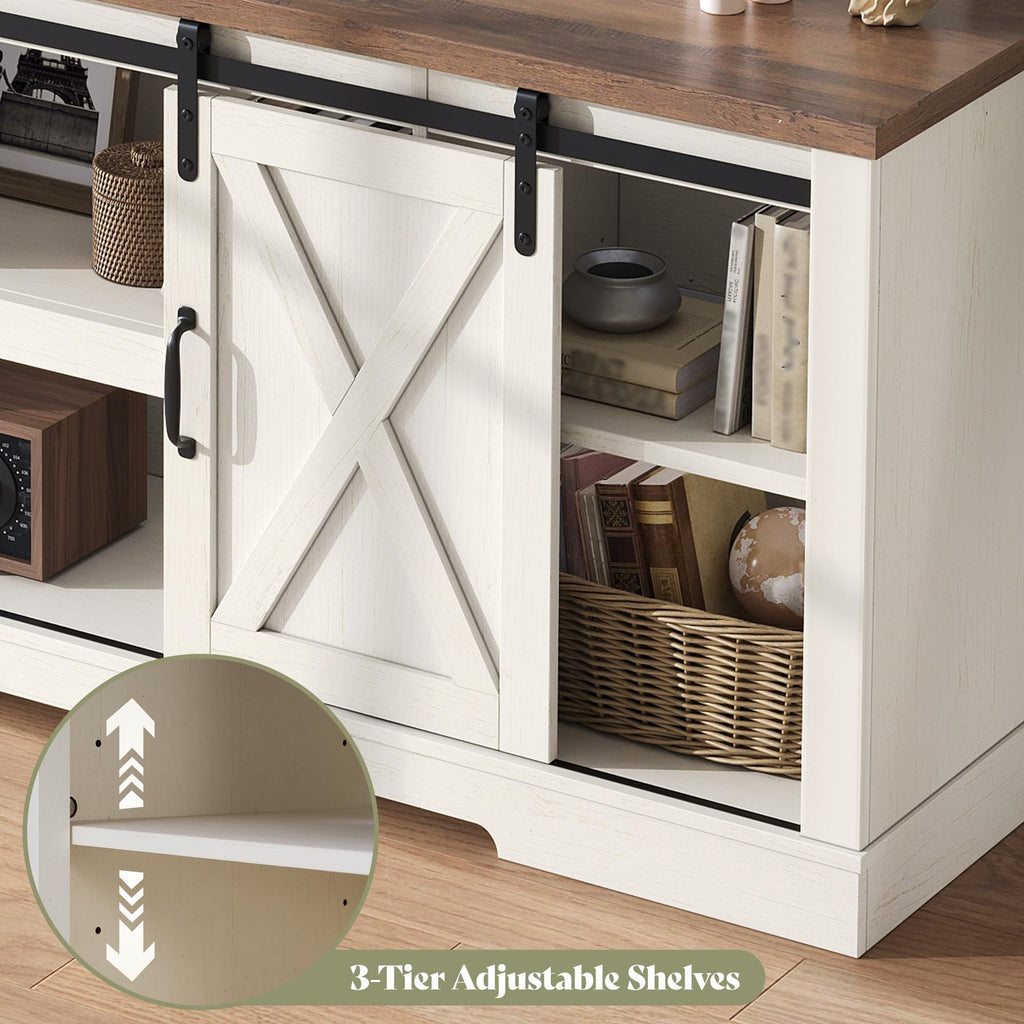 65" TV Stand, Entertainment Center, White