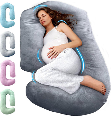 Pregnancy Pillows for Sleeping - 57-Inch Maternity Pillow for Pregnant Women with Removable Washable Cover - Support