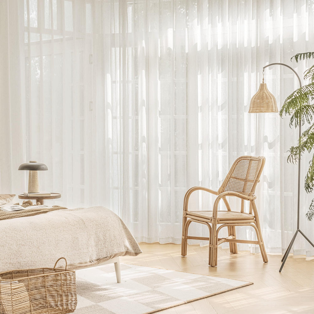 Beige Linen Sheer Curtains, 100X96 Inches, Extra Wide, 1 Panel